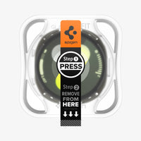AGL09874 - Galaxy Watch 8 40mm GLAS.tR EZ Fit showing the front with ez fit tray installed on watch face